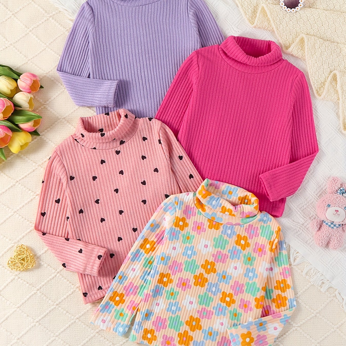 Ensemble de 4 sweatshirts à col montant