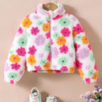 Veste Polaire Floral à Col Montant