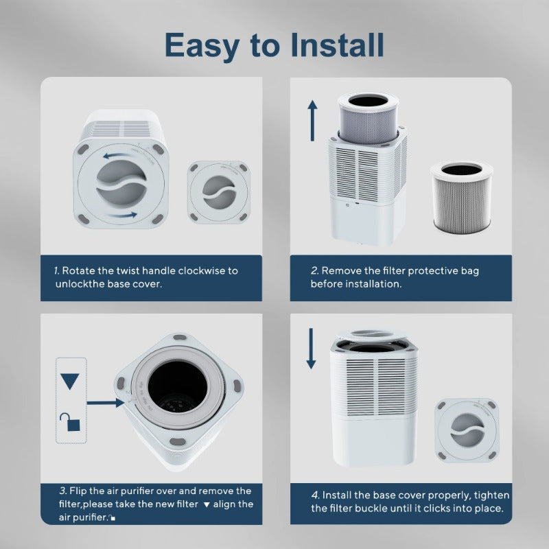 BALASHOV GL-K805 True HEPA Filter Air Purifiers, Quiet, White, with Fragrance Sponge, European Standard Plug, Power Supply, 100V-240V, for Bedroom, Large Room, Home, Smoke, Pet Dander, Dust, Pollen, Odor