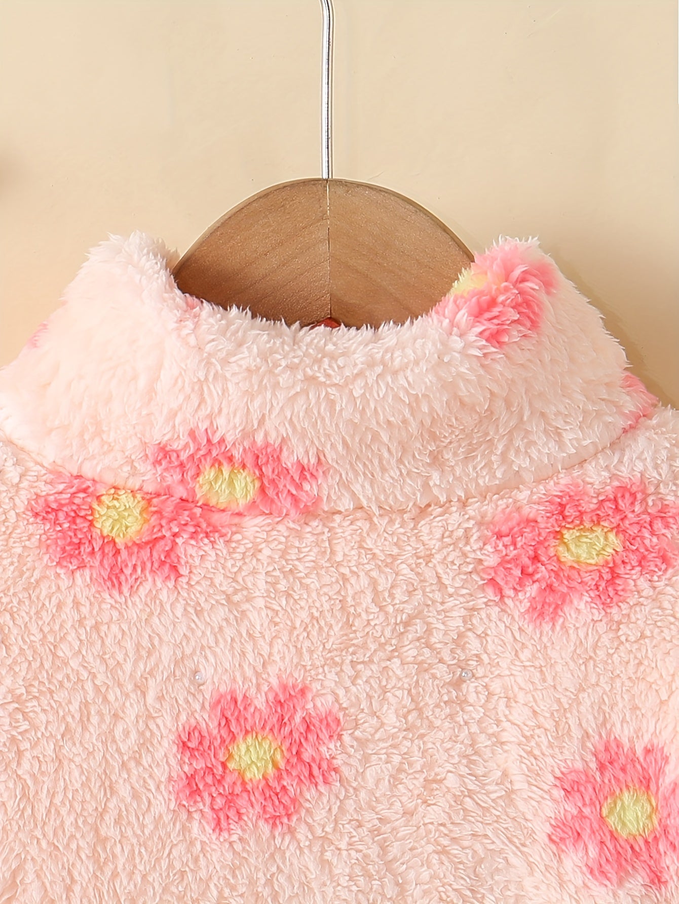 Veste Polaire Floral à Col Montant