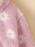 Veste Polaire Floral à Col Montant