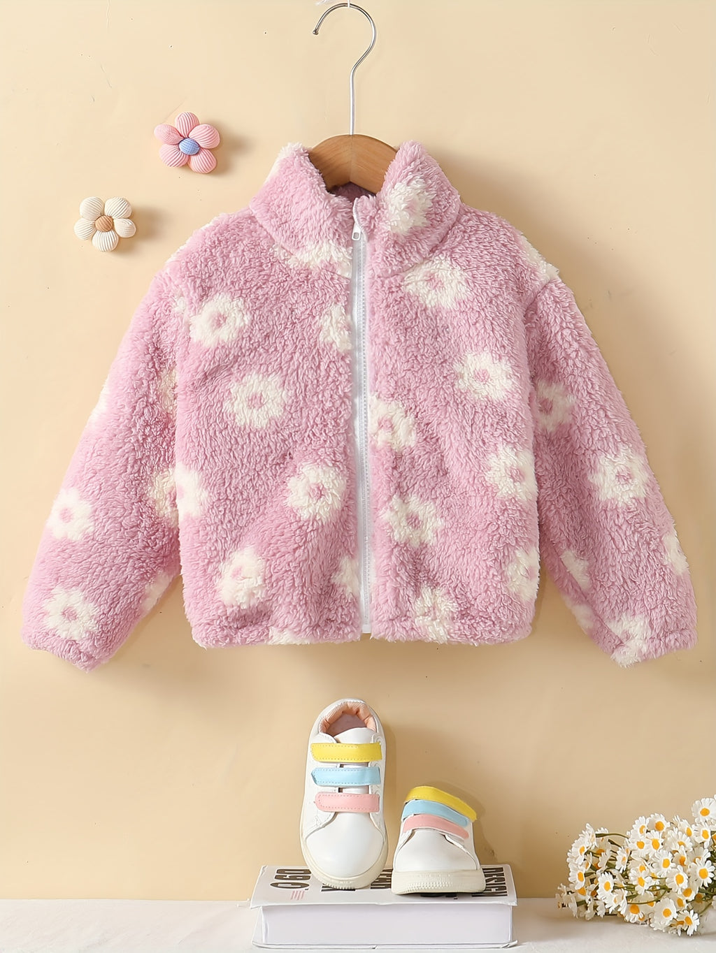 Veste Polaire Floral à Col Montant