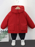 Boys' Heavy-Duty Winter Hooded Jacket