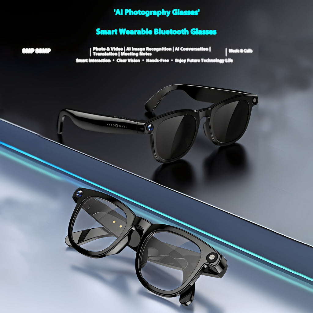 Lunettes Connectées AI 800W – Dual Lens | Waterproof | Bluetooth 5.3