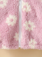 Veste Polaire Floral à Col Montant