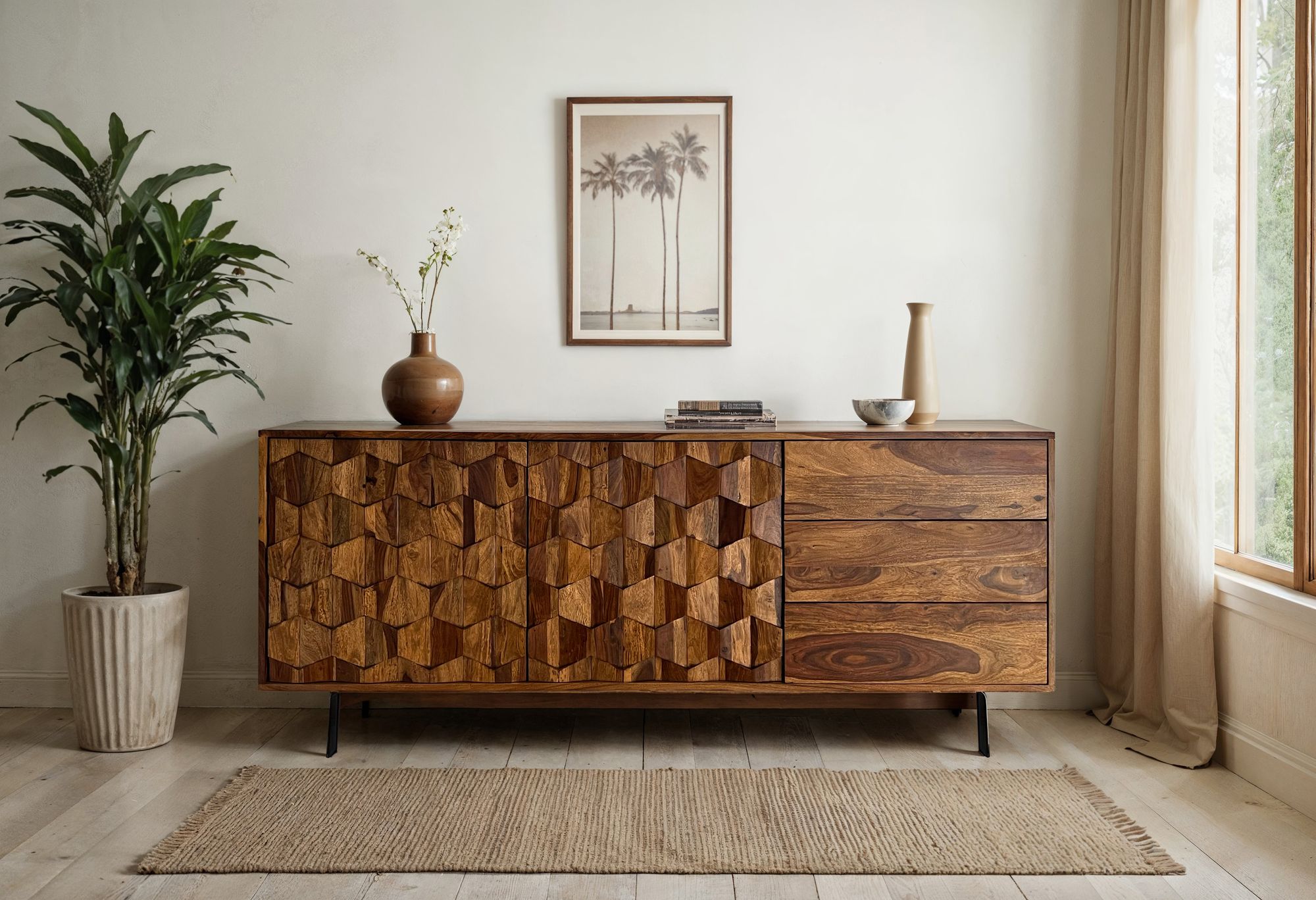 Buffet Sheesham massif de 175 cm