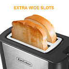 750W Toaster with 2 Extra-Wide Slots, 6 Browning Levels, Removable Crumb Tray, Automatic Ejection