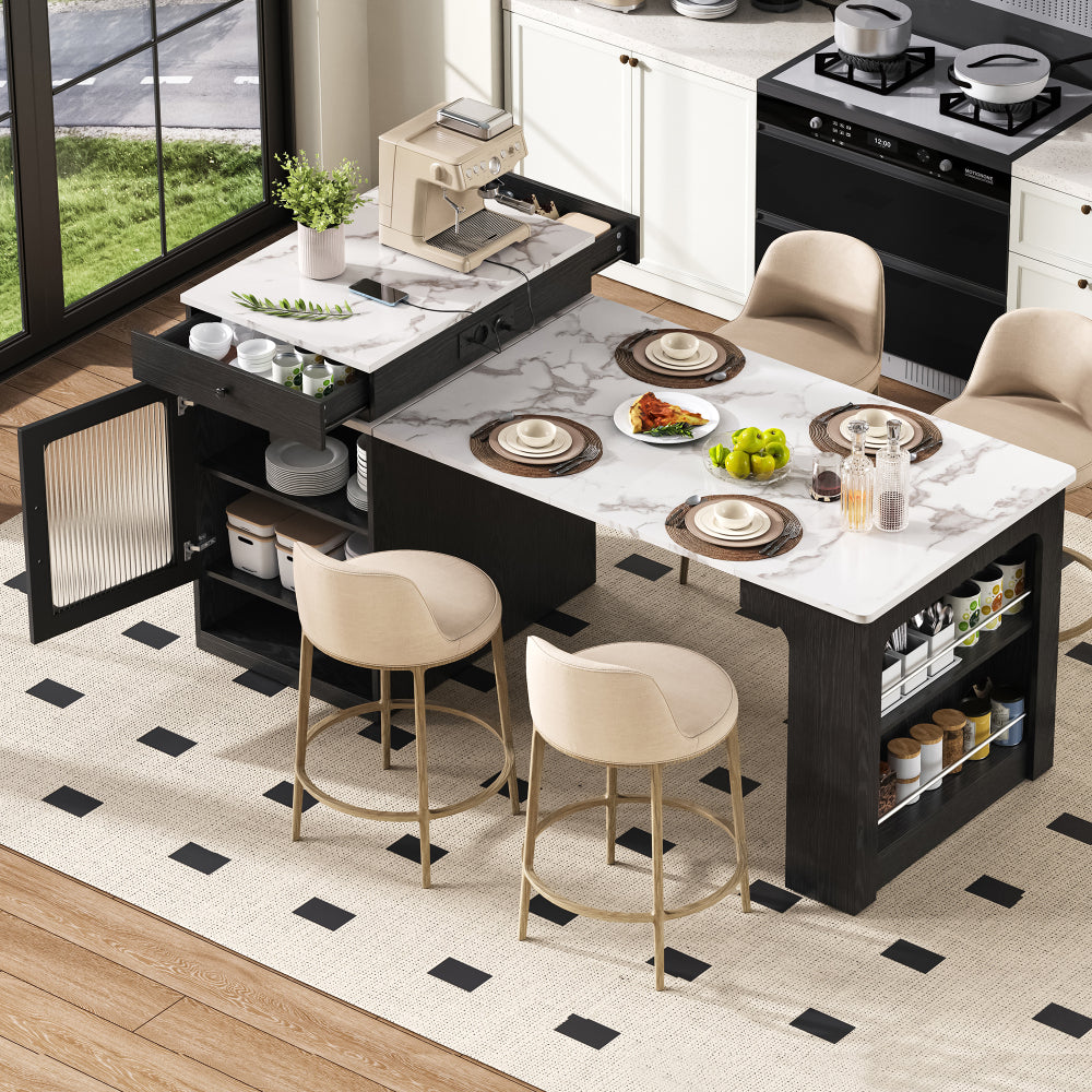 Îlot de cuisine télescopique