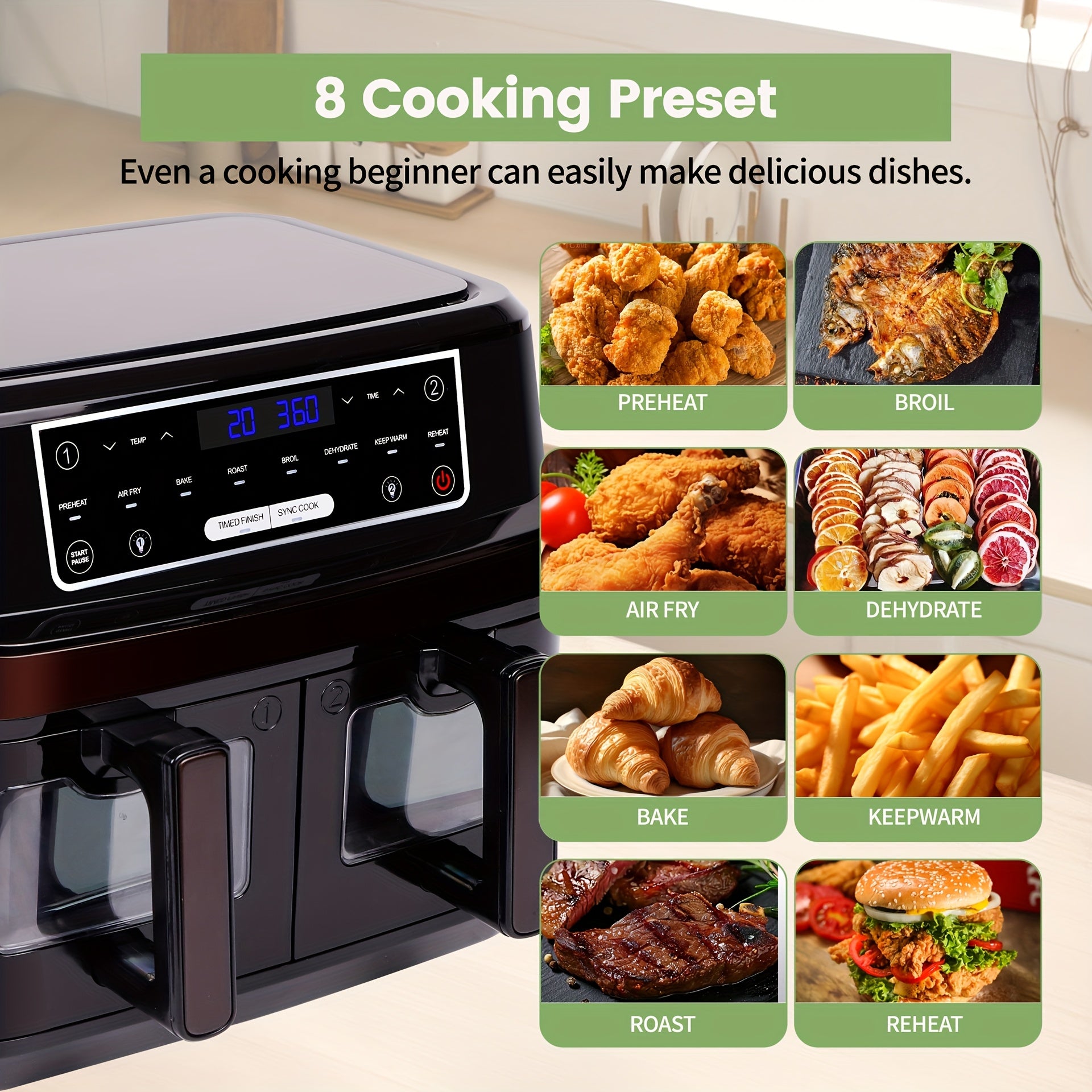 Air Fryer Double Drawer 10L