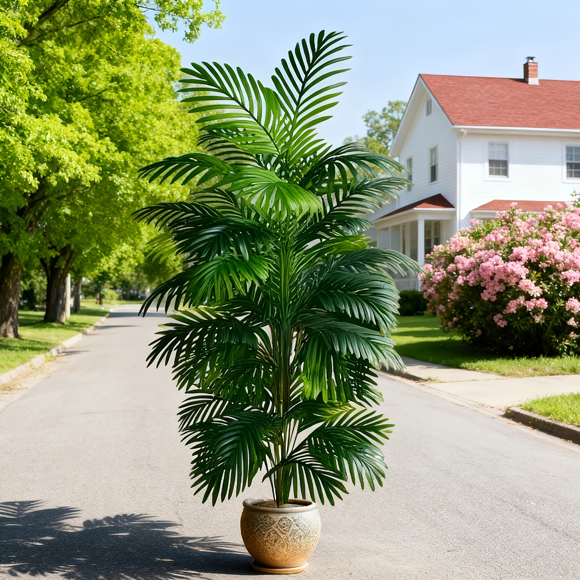 1 Large 53.15-Inch Artificial Dracaena Tree with 18 Leaves - Realistic Indoor/Outdoor Fake Plant, Weather-Resistant Plastic Foliage for Home, Office, Garden, Office Decor, Durable Construction, Natural Look, Balcony - No Main