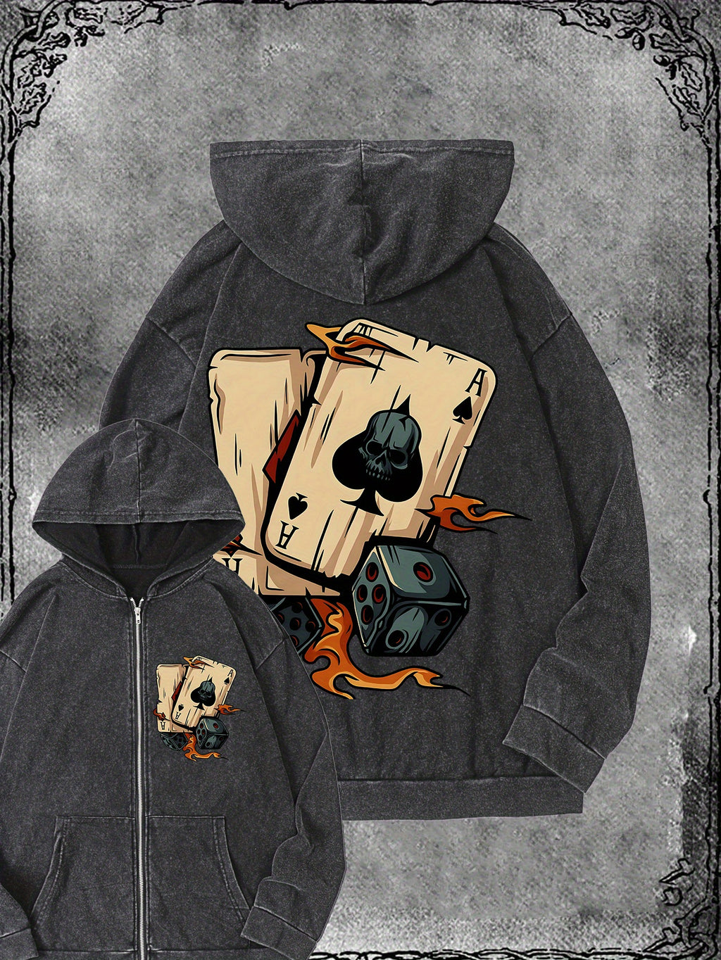 Sweatshirt Retro Washed Zip-Up