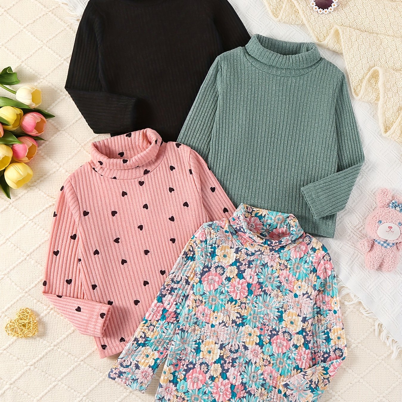 Ensemble de 4 sweatshirts à col montant