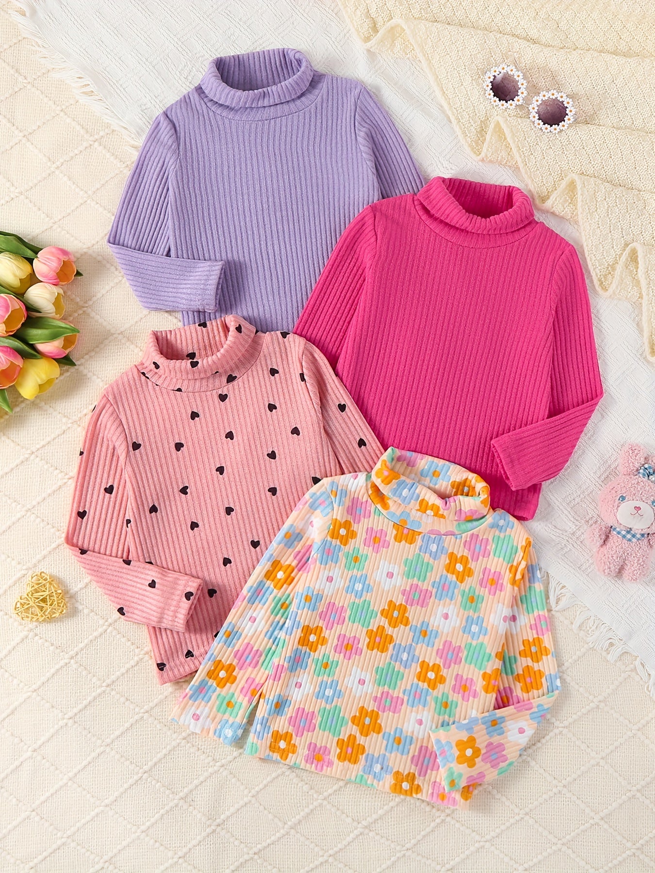 Ensemble de 4 sweatshirts à col montant