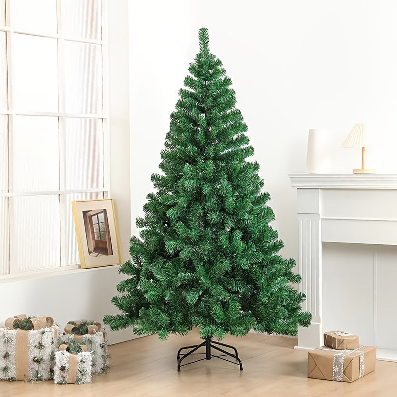 152.4/182.88cm Green Artificial Christmas Tree with Foldable Stand - Vintage Style Metal Frame, No Needed, Perfect for Home, Office, Halloween, Thanksgiving & Holiday Decorations, Elegant Tree Design, Large Dense Christmas Tr