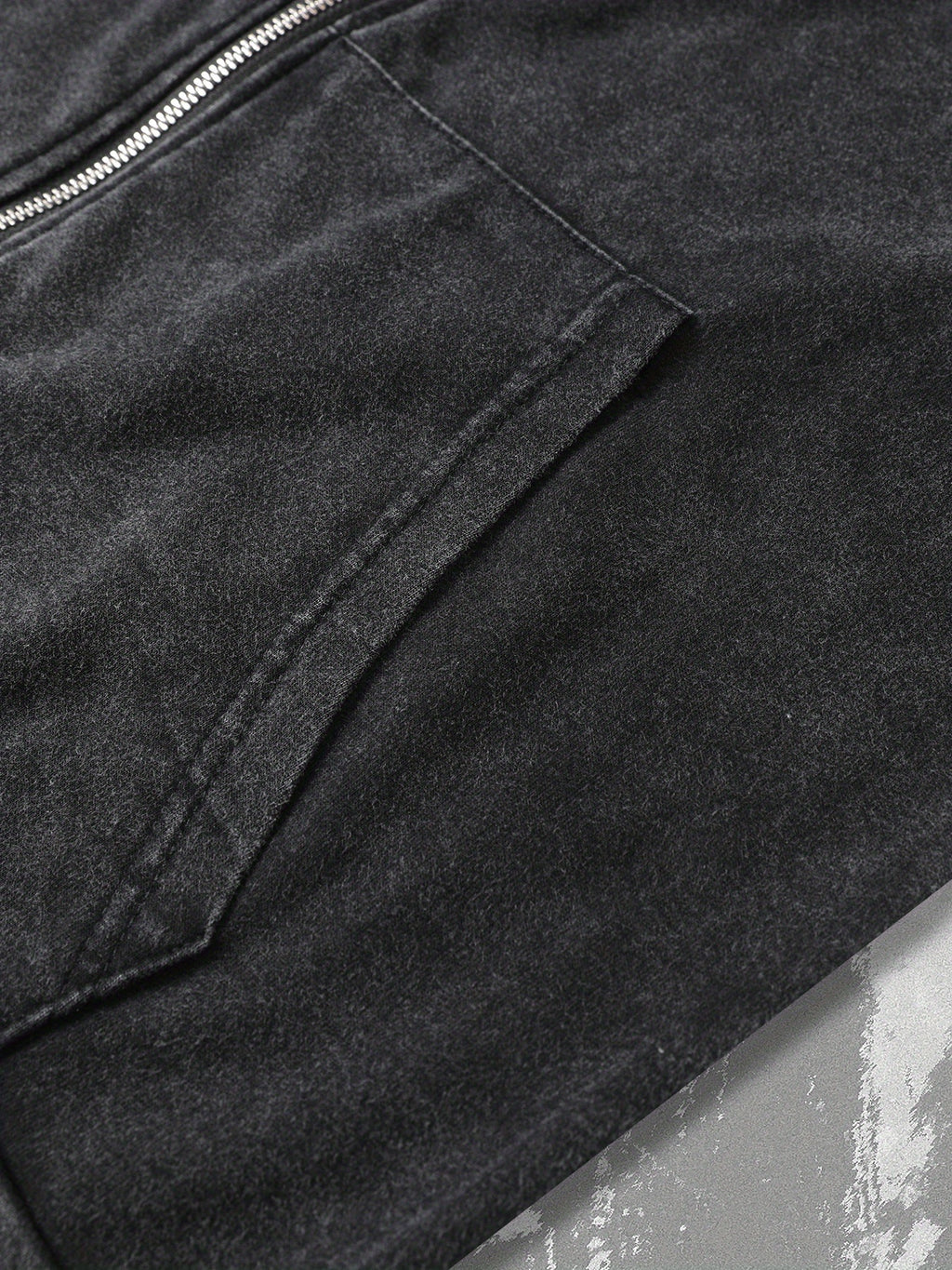 Sweatshirt Retro Washed Zip-Up