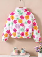 Veste Polaire Floral à Col Montant