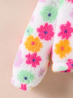 Veste Polaire Floral à Col Montant