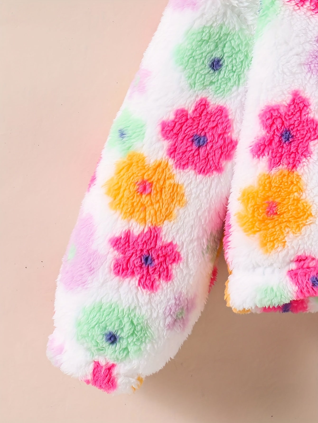 Veste Polaire Floral à Col Montant