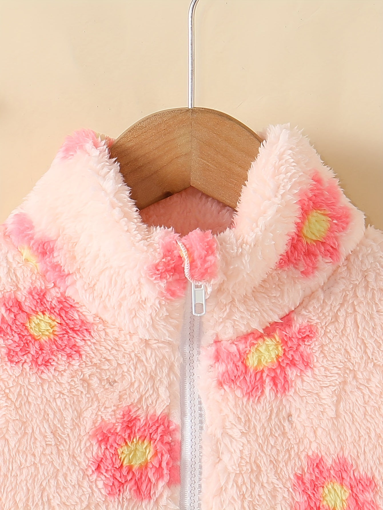 Veste Polaire Floral à Col Montant