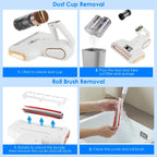 Smart Anti-Mite Vacuum Cleaner – Cordless, UVC &amp; Ultrasonic (16 KPA / 200 W) 