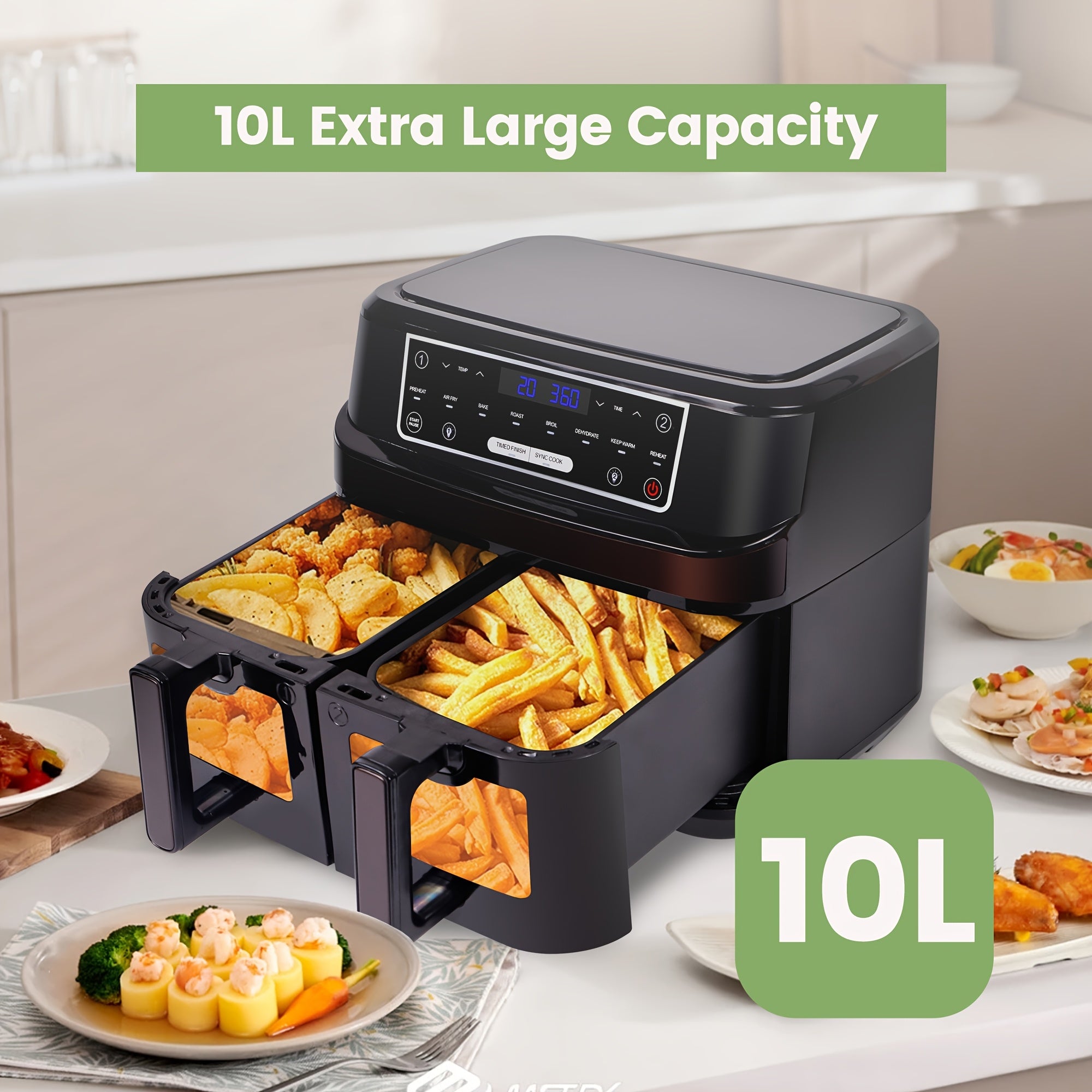 Air Fryer Double Drawer 10L