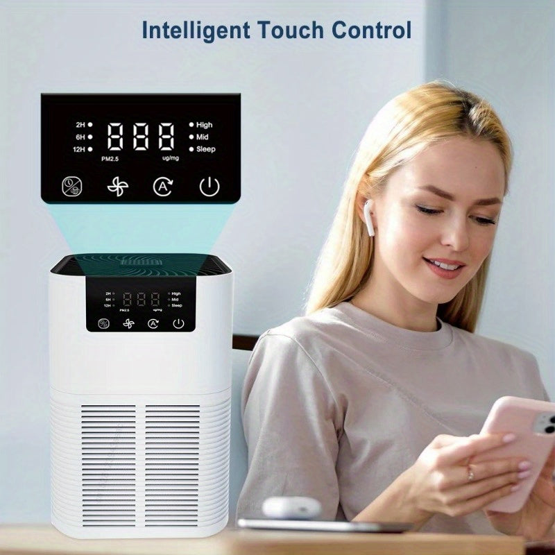 BALASHOV GL-K805 True HEPA Filter Air Purifiers, Quiet, White, with Fragrance Sponge, European Standard Plug, Power Supply, 100V-240V, for Bedroom, Large Room, Home, Smoke, Pet Dander, Dust, Pollen, Odor