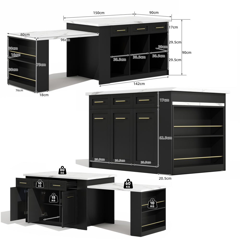îlot de cuisine multifonctionnel