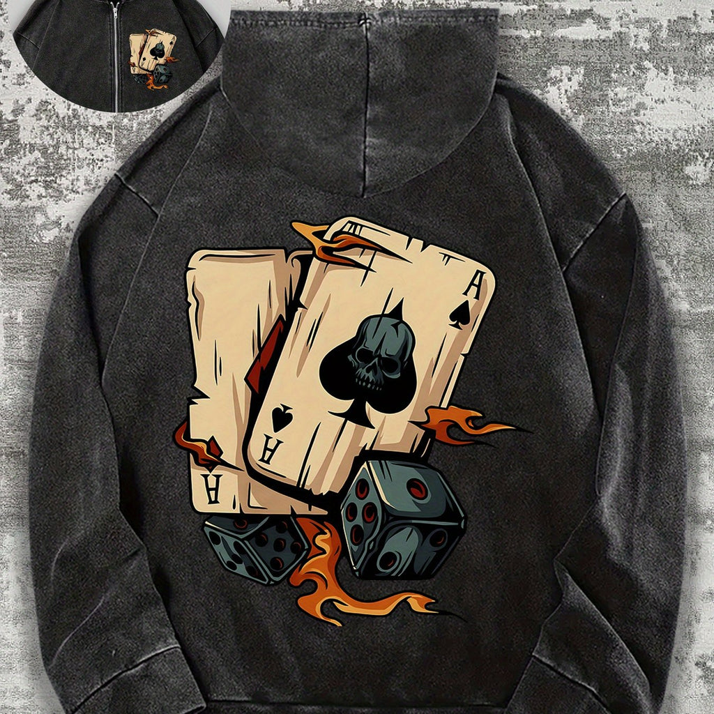 Sweatshirt Retro Washed Zip-Up