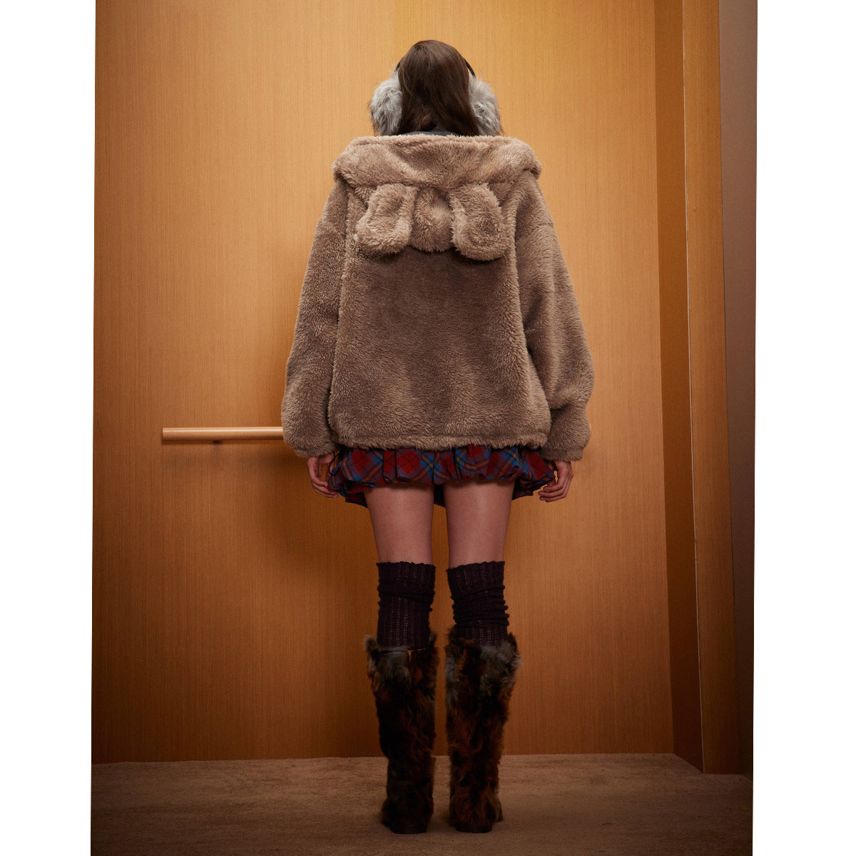 Manteau Cardigan Coral Fleece Cotton