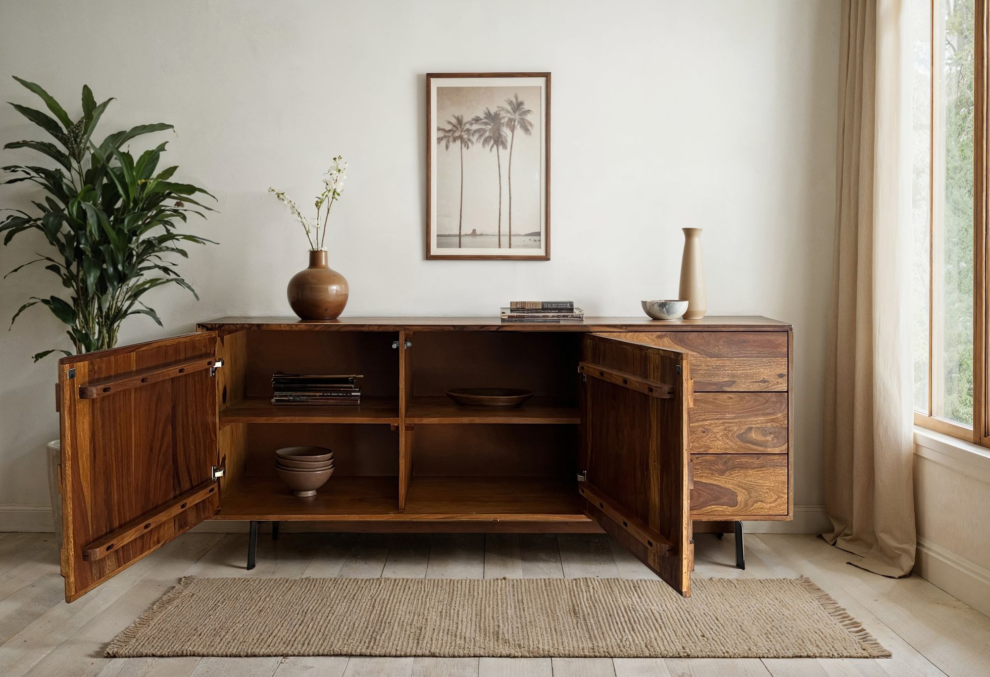 Buffet Sheesham massif de 175 cm