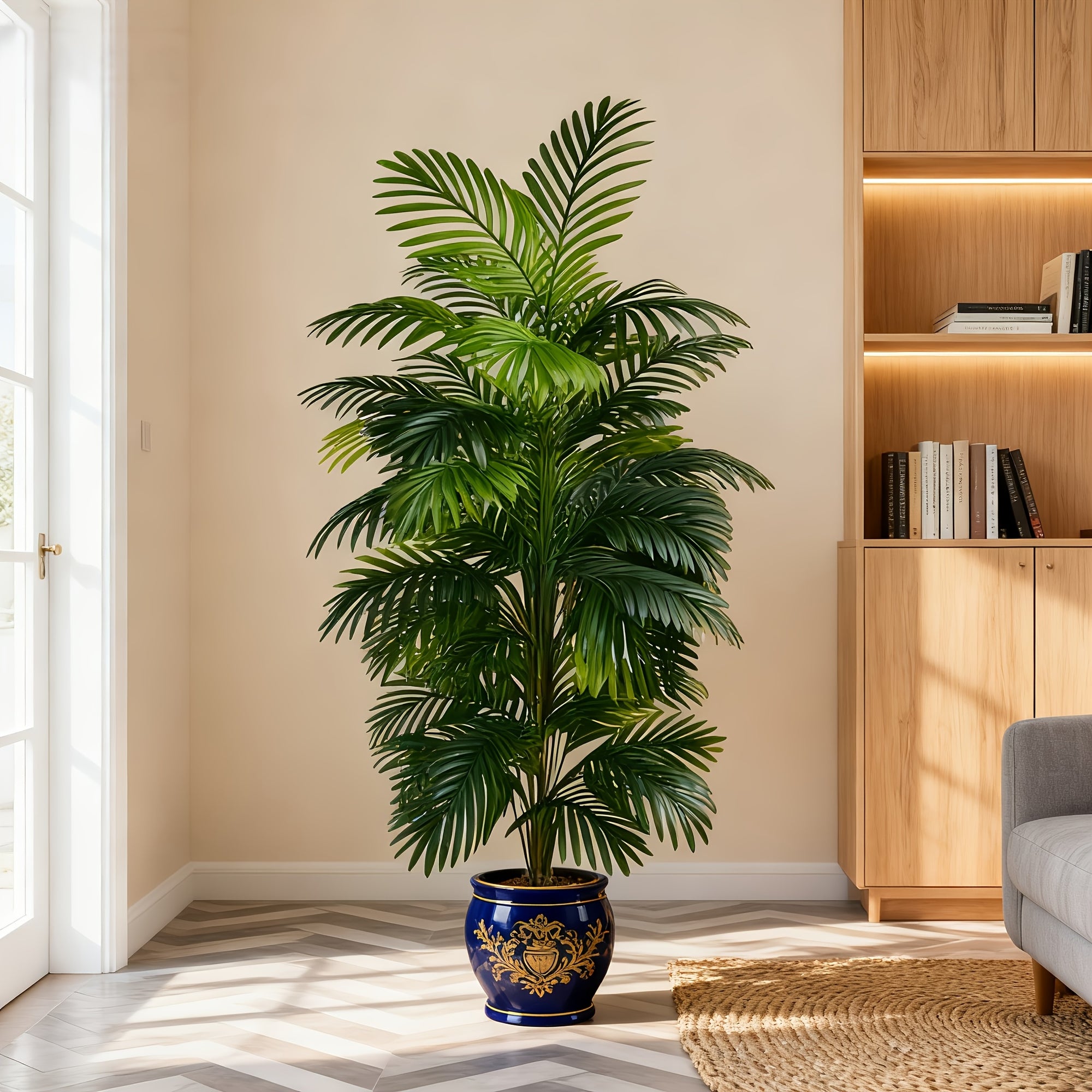 1 Large 53.15-Inch Artificial Dracaena Tree with 18 Leaves - Realistic Indoor/Outdoor Fake Plant, Weather-Resistant Plastic Foliage for Home, Office, Garden, Office Decor, Durable Construction, Natural Look, Balcony - No Main