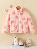 Veste Polaire Floral à Col Montant