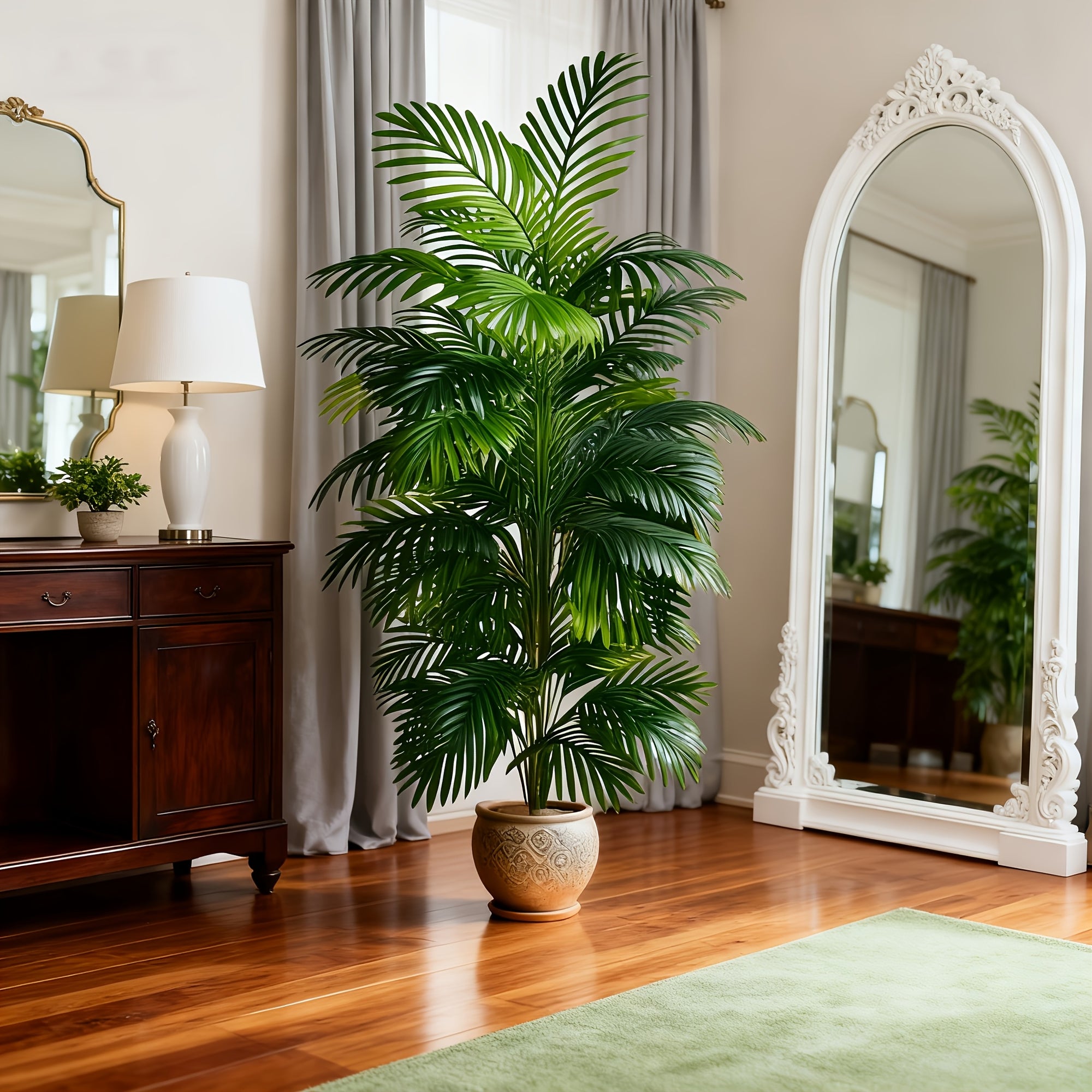 1 Large 53.15-Inch Artificial Dracaena Tree with 18 Leaves - Realistic Indoor/Outdoor Fake Plant, Weather-Resistant Plastic Foliage for Home, Office, Garden, Office Decor, Durable Construction, Natural Look, Balcony - No Main