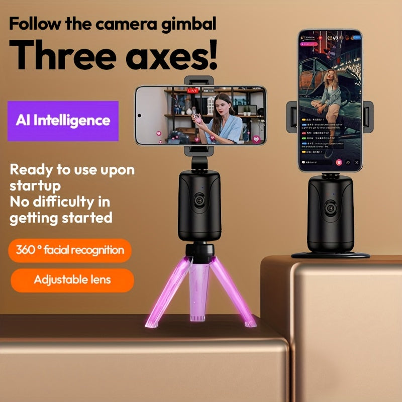 Auto Face Tracking Tripod, Foldable 360°