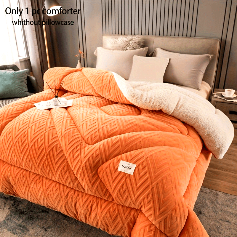 1pc Contemporary Quilted Comforter, Medium Weight Polyester 100% with Microfiber Filling, Machine Washable, All-Season Multipurpose Bedding for Bedroom & Guest Room - No Pillowcase Included