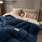 1pc Contemporary Quilted Comforter, Medium Weight Polyester 100% with Microfiber Filling, Machine Washable, All-Season Multipurpose Bedding for Bedroom & Guest Room - No Pillowcase Included