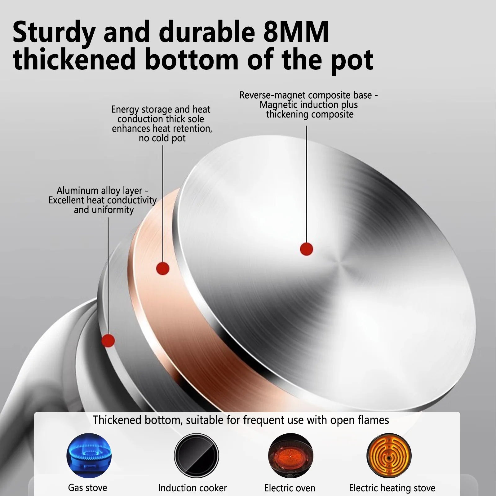 Autocuiseur 4L/6L/8L 304 en acier inoxydable
