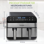 Sinaopus 10L double basket air fryer