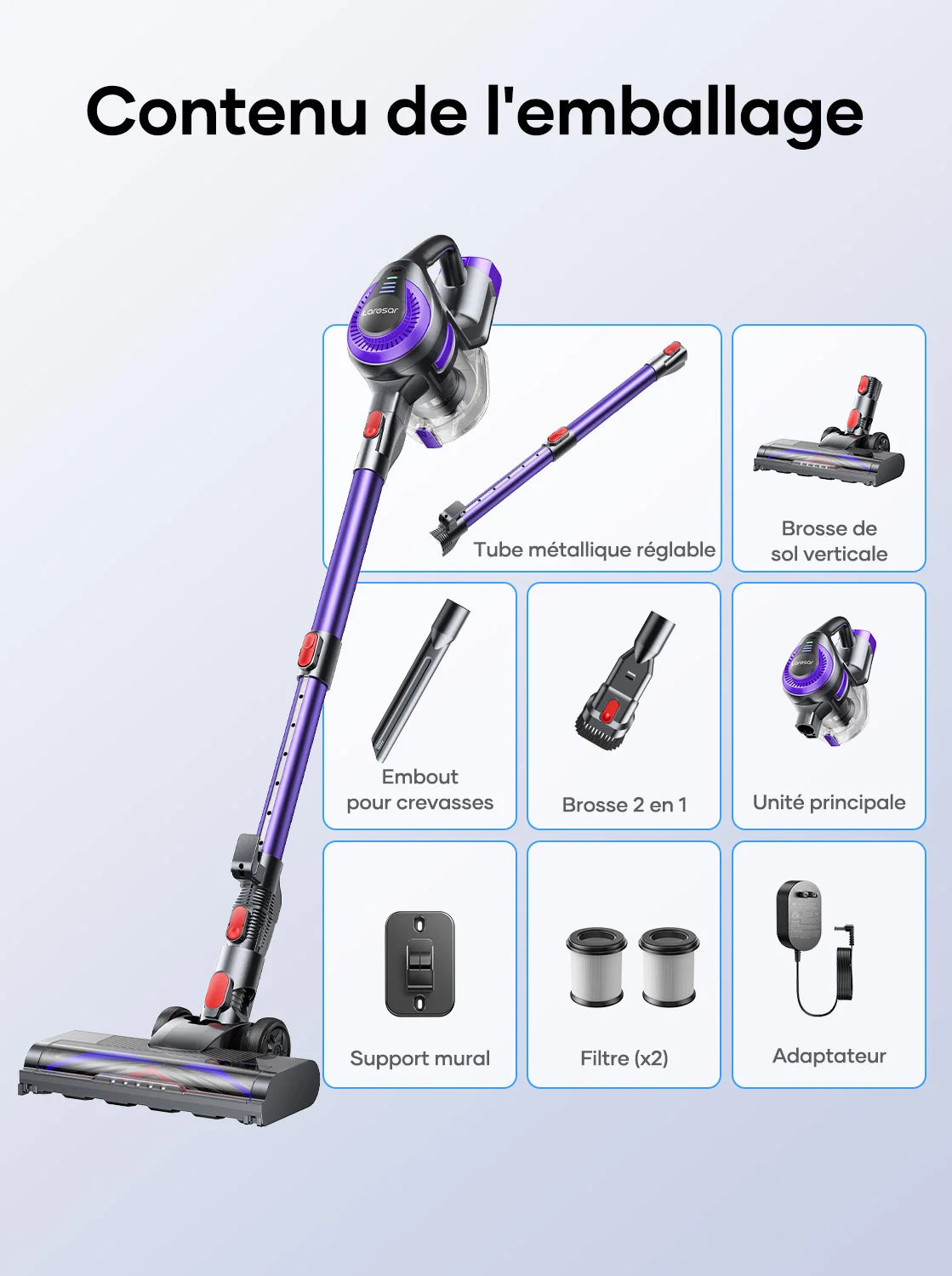 Aspirateur sans fil Laresar V10