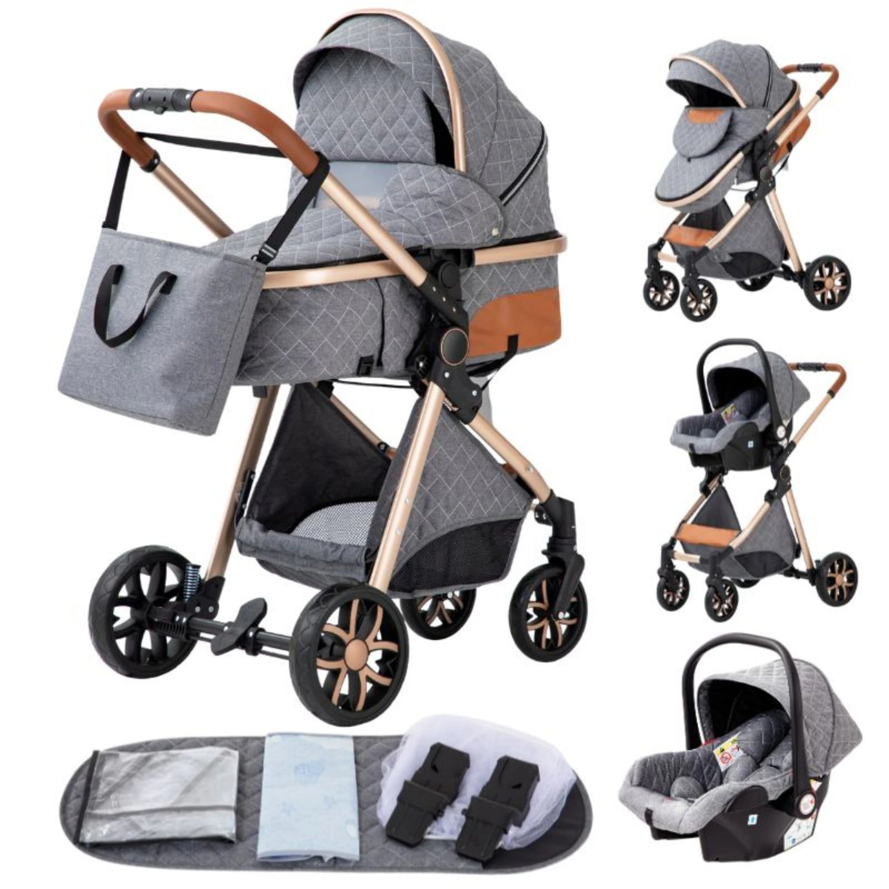 Luxury 3-in-1 Baby Stroller