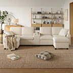 Canapé en velours côtelé, comprenant 2 repose-pieds avec rangement, table basse, 2 porte-gobelets, 1 port USB, 2 prises de courant