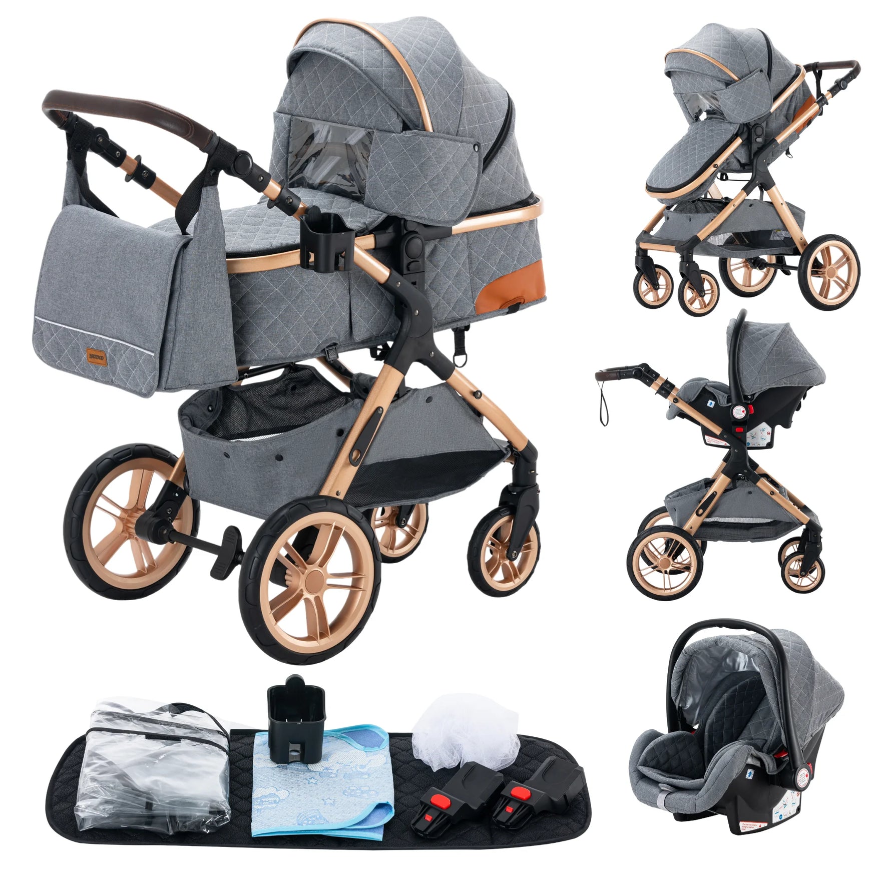 Luxury 3-in-1 Baby Stroller