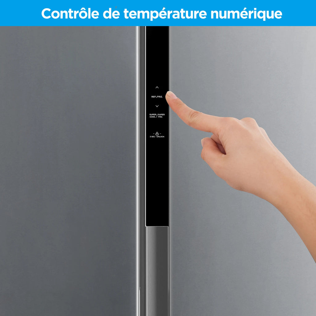 Réfrigérateur-congélateur américain Comfee'RCS609IX2/sans gel/compresseur inverseur/hauteur 177,5 cm/460 L(271 + 189)