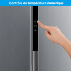 Réfrigérateur-congélateur américain Comfee'RCS609IX2/sans gel/compresseur inverseur/hauteur 177,5 cm/460 L(271 + 189)