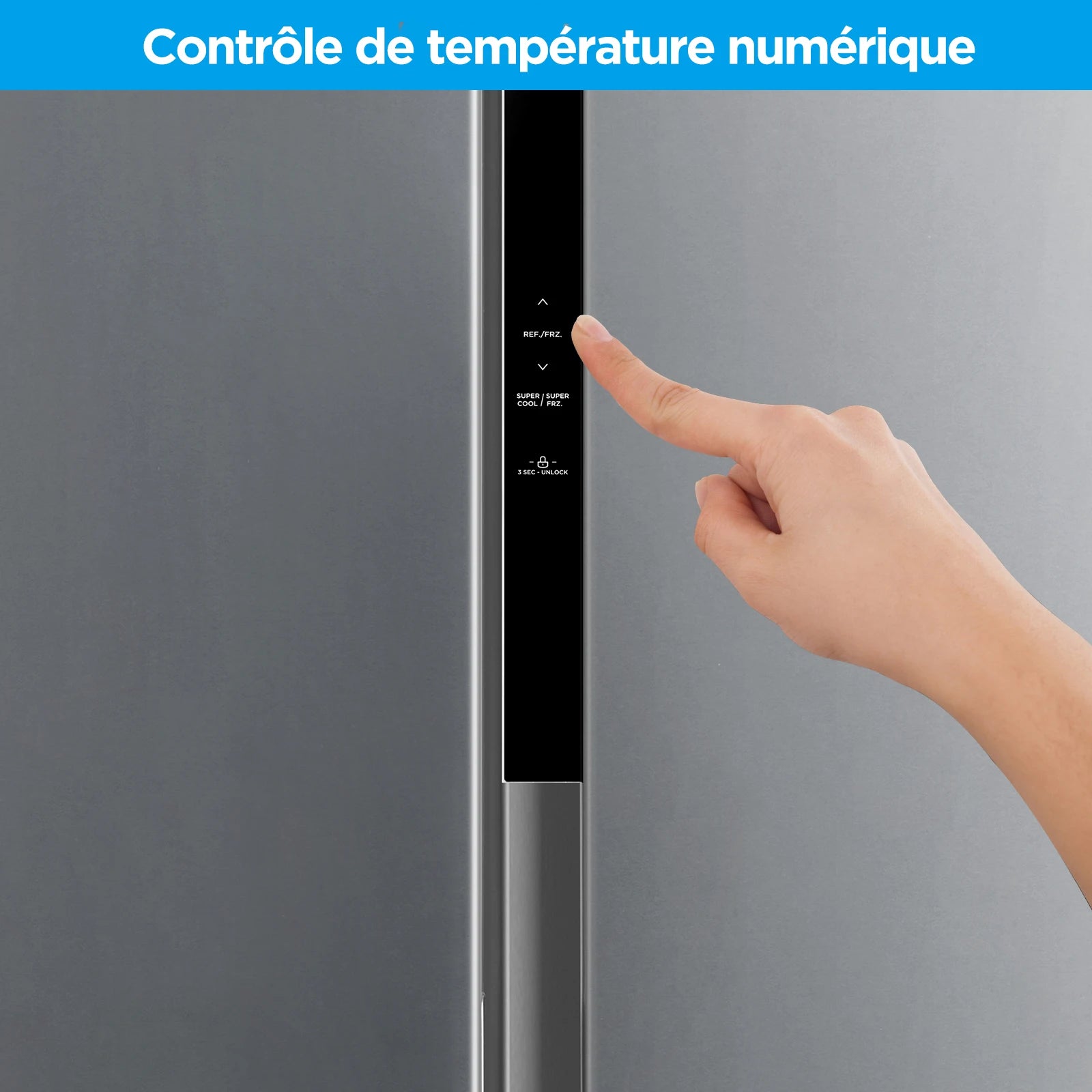 Réfrigérateur-congélateur américain Comfee'RCS609IX2/sans gel/compresseur inverseur/hauteur 177,5 cm/460 L(271 + 189)