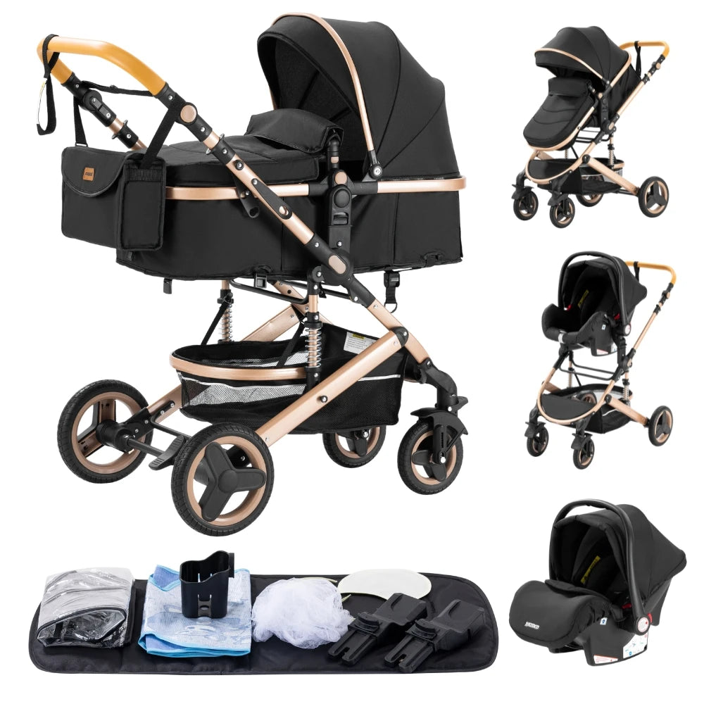 Luxury 3-in-1 Baby Stroller