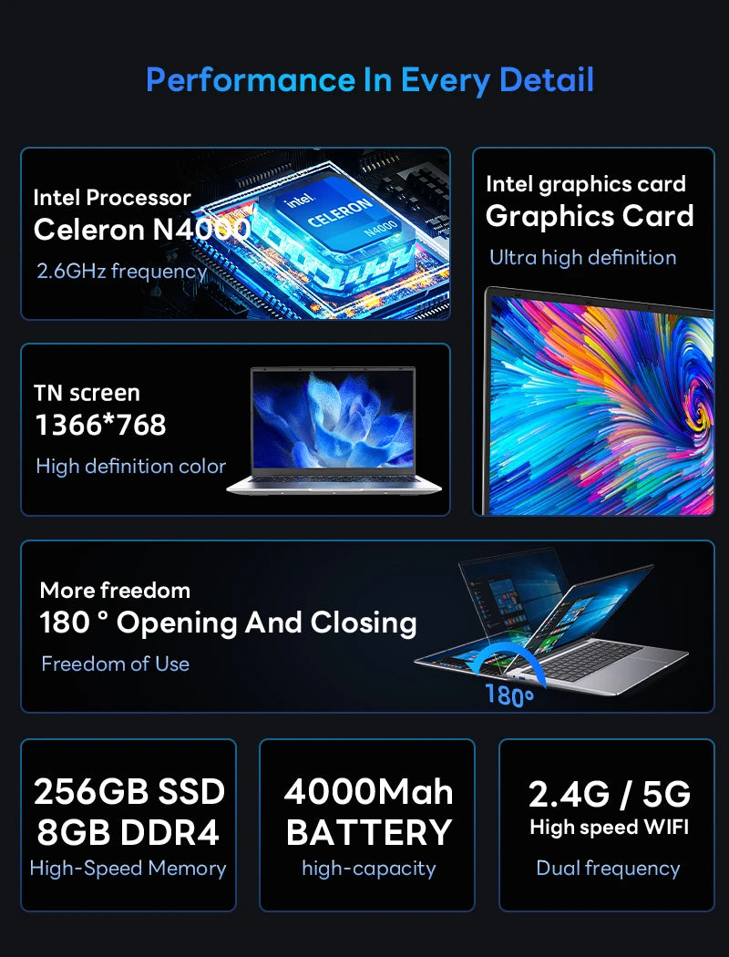 BYONE 14 pouces Intel Celeron N4000