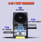 Station de recharge sans fil 3 en 1 pour iPhone