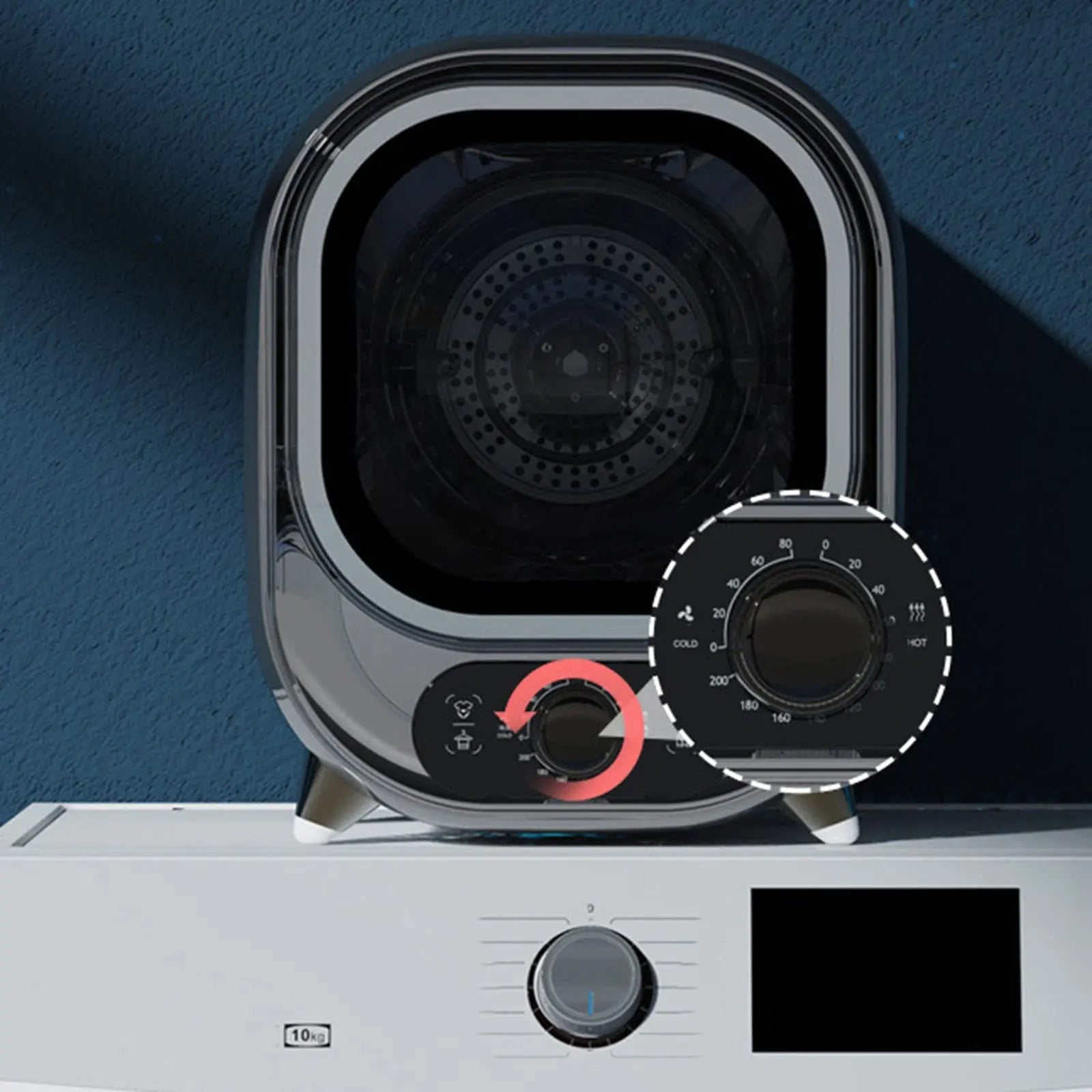 Mini quiet domestic tumble dryer with stainless steel drum