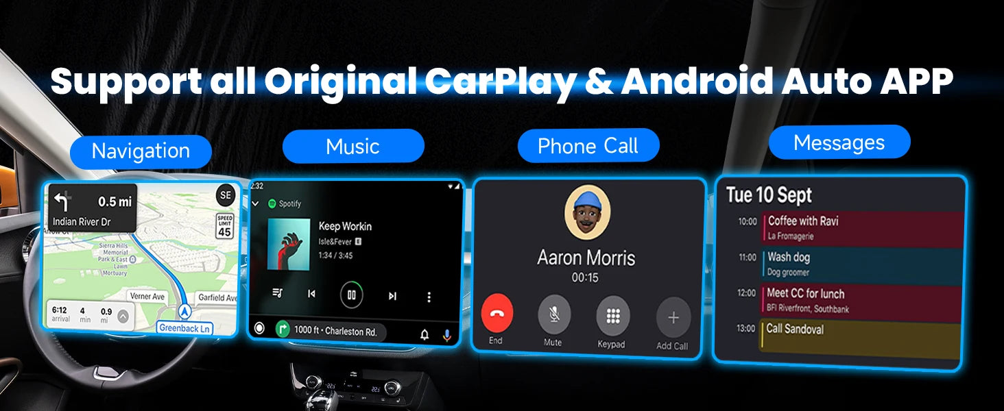 Adaptateur CarPlay filaire vers sans fil 2 en 1